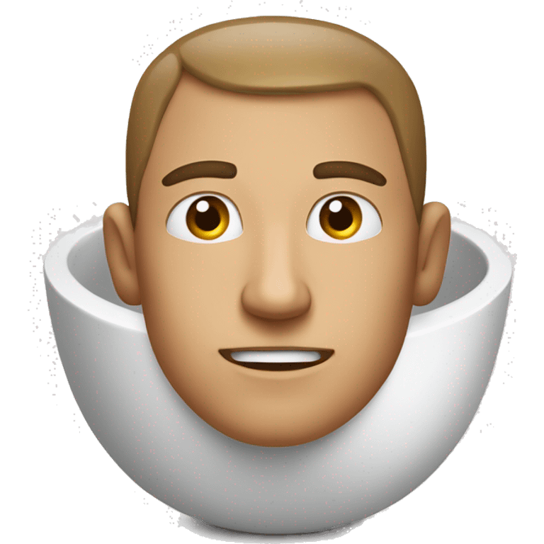 A MAN'S HEAD COMING OUT OF A WHITE BOWL emoji