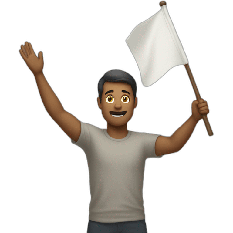 Man Surrenders waving white flag emoji