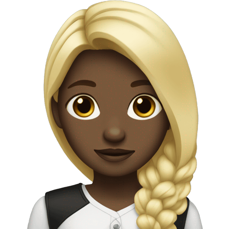 blonde girl with black horse emoji