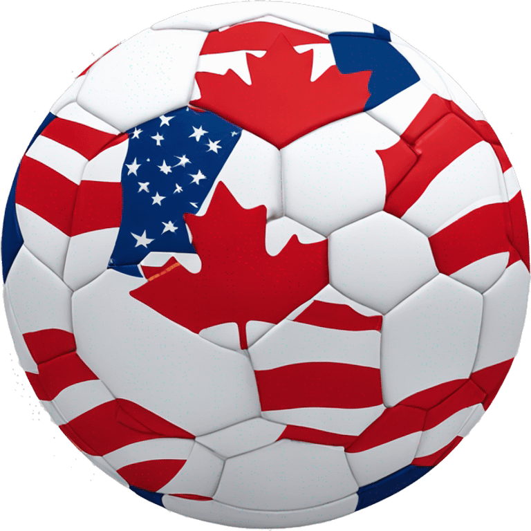 usa and canada on a soccer ball emoji