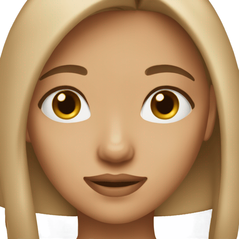 Light brown and straight hair girl with brown eyes and nose piercing emoji