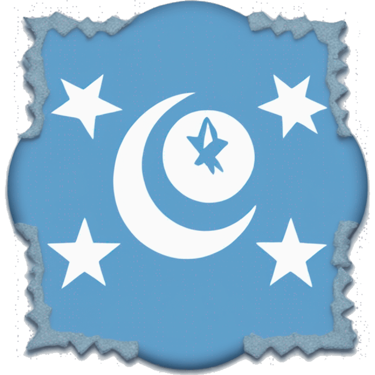 light blue flag with a islamic symbol in the center emoji