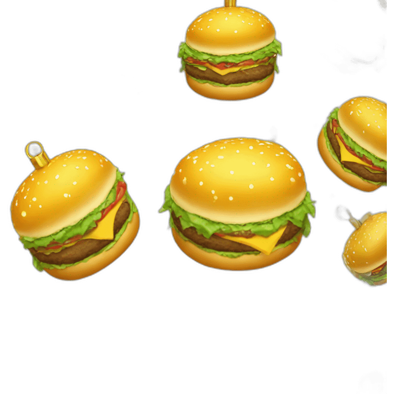 gold christmas bauble burger emoji