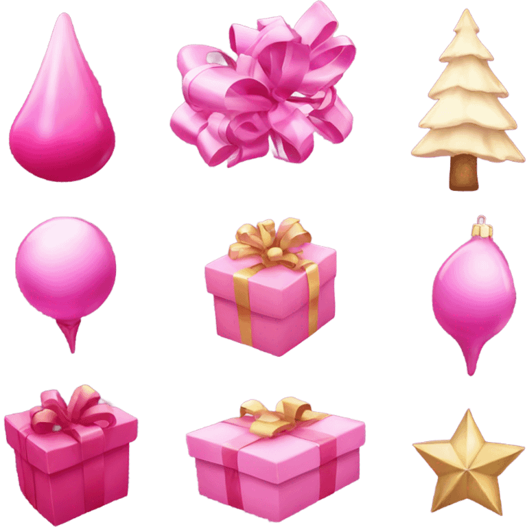 Pink Christmas objects emoji