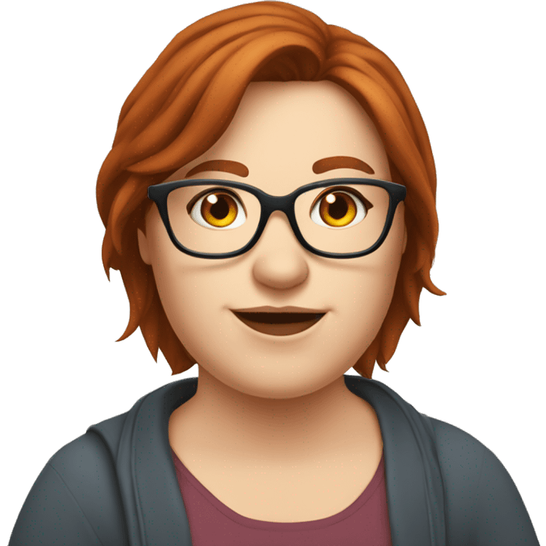 Fat man brown hair glasses skinny woman pretty redhead glasses emoji