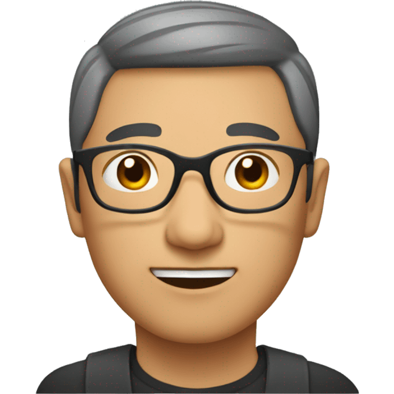 middle age asian man with a buzzed haircut and glasses emoji