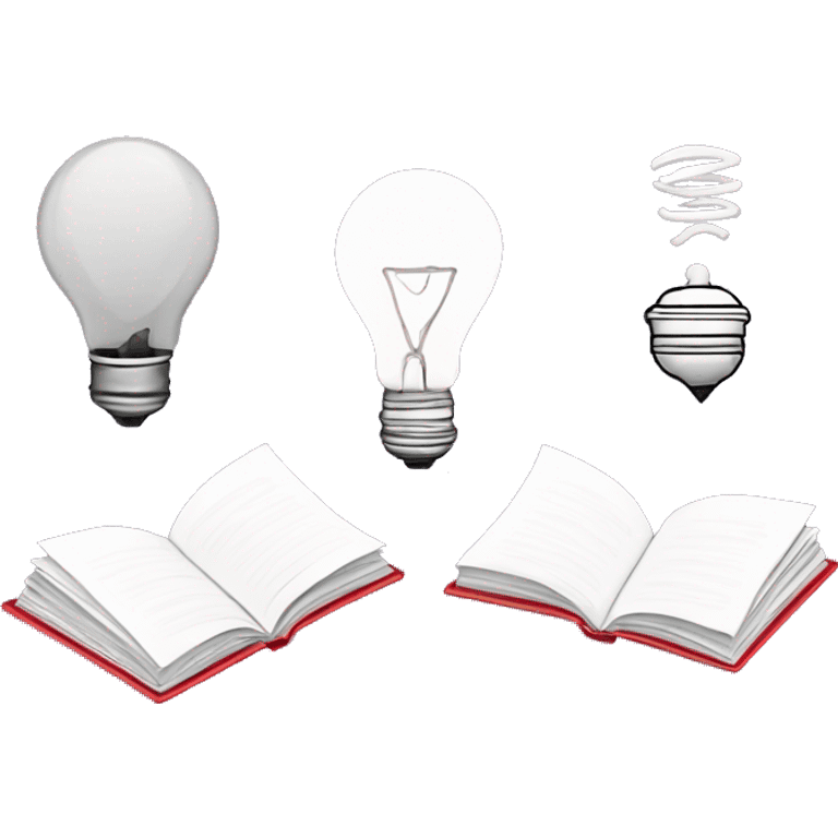 Outline emoji: book, light bulb or diploma, minimalism emoji