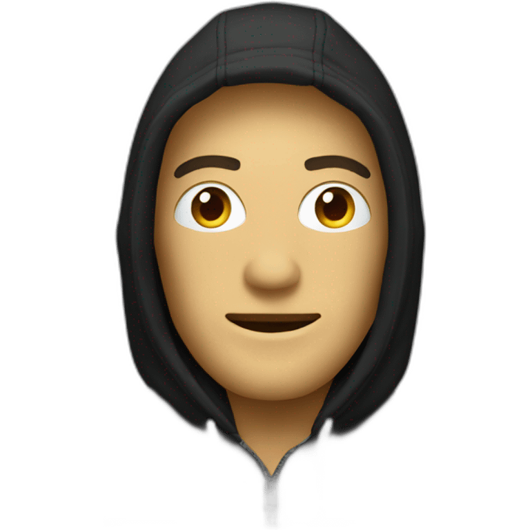 Homme noir cagoule emoji