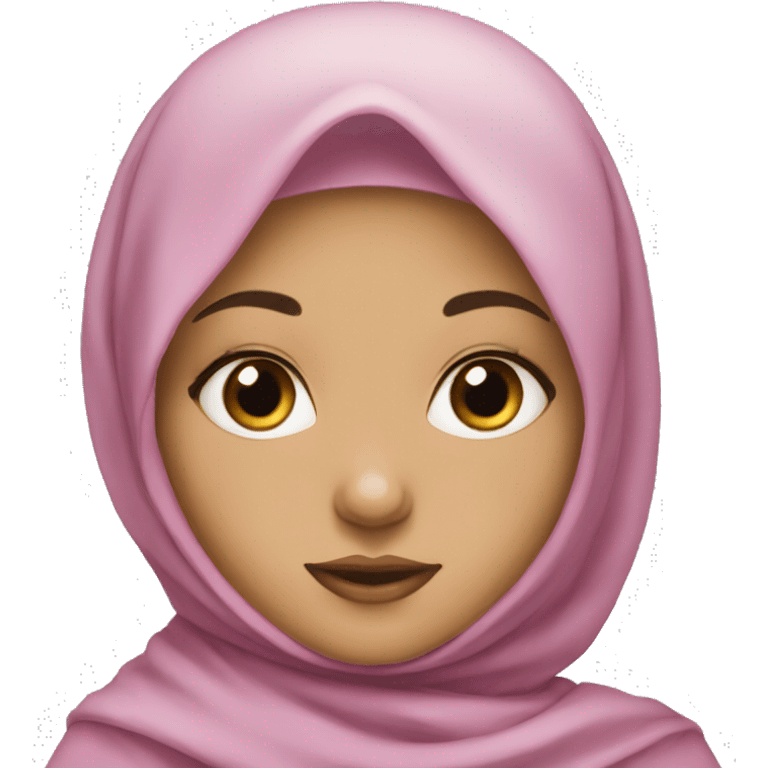 A girl that has hijab and is light skinned with thick lashes  emoji