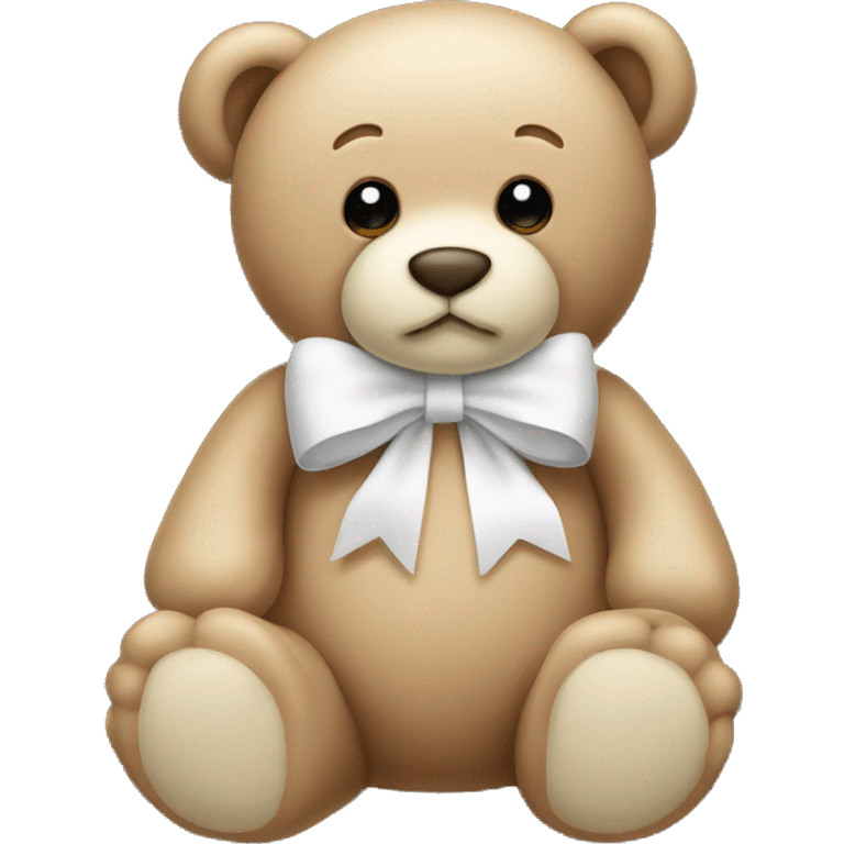 Beige teddy with a white bow emoji