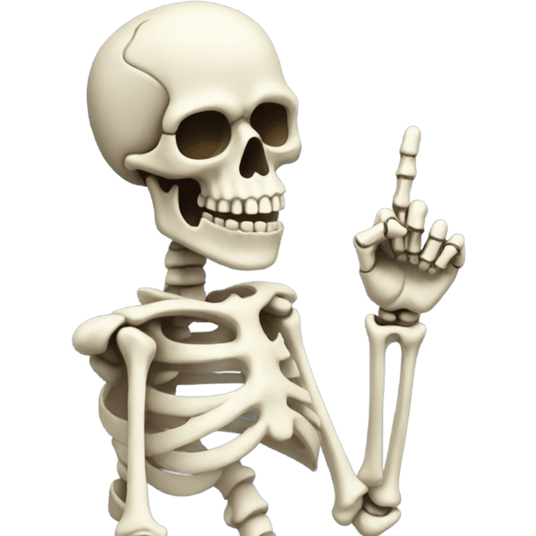 A skeleton giving the middle finger  emoji