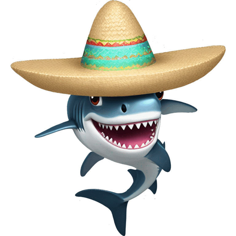 Shark with legs and with a sombrero emoji