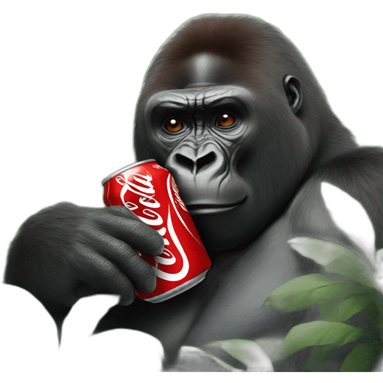 Gorilla drinking coca cola emoji