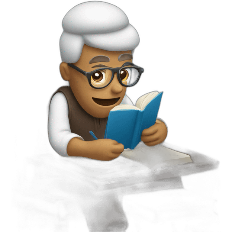 a monch studying a book emoji