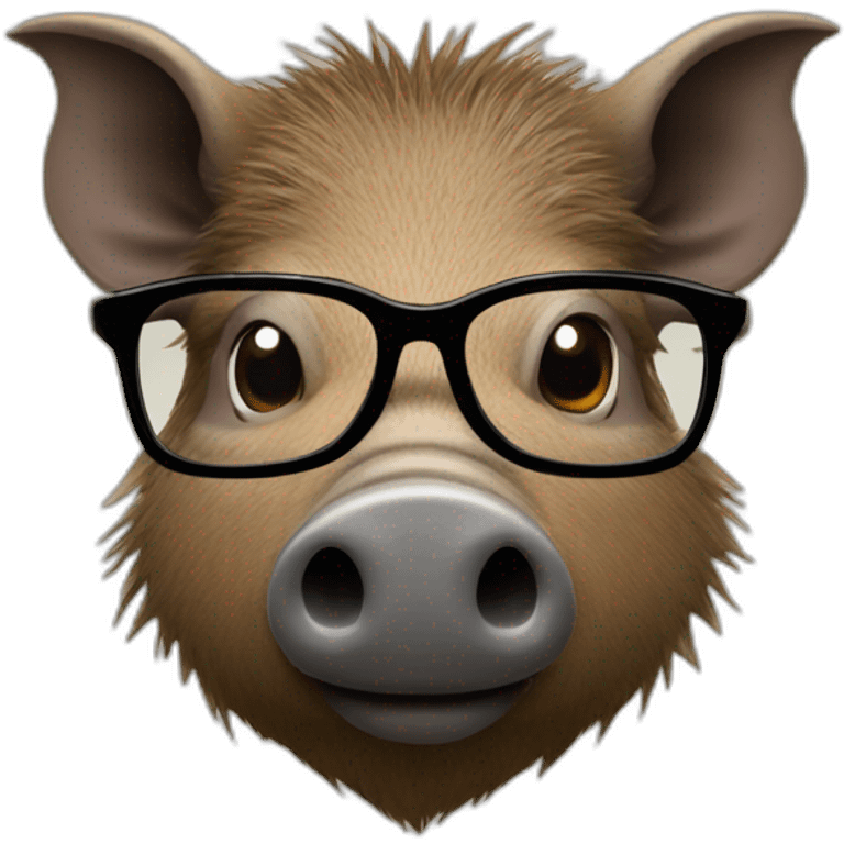 wild boar with glasses and thick moustache emoji