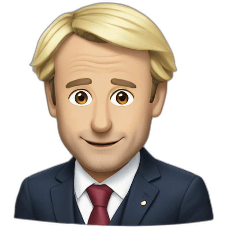 Macron embrasse lepen emoji