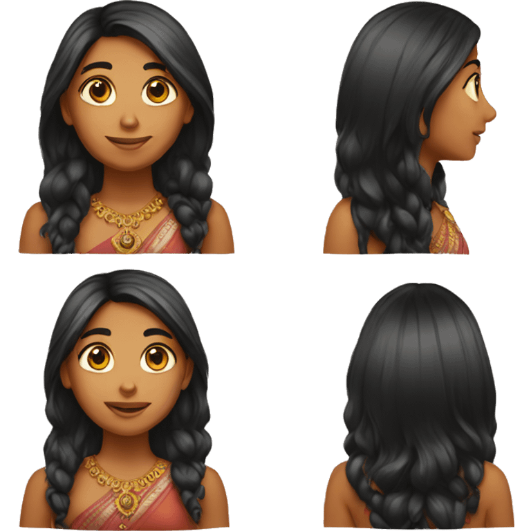 long hair indian girl  emoji