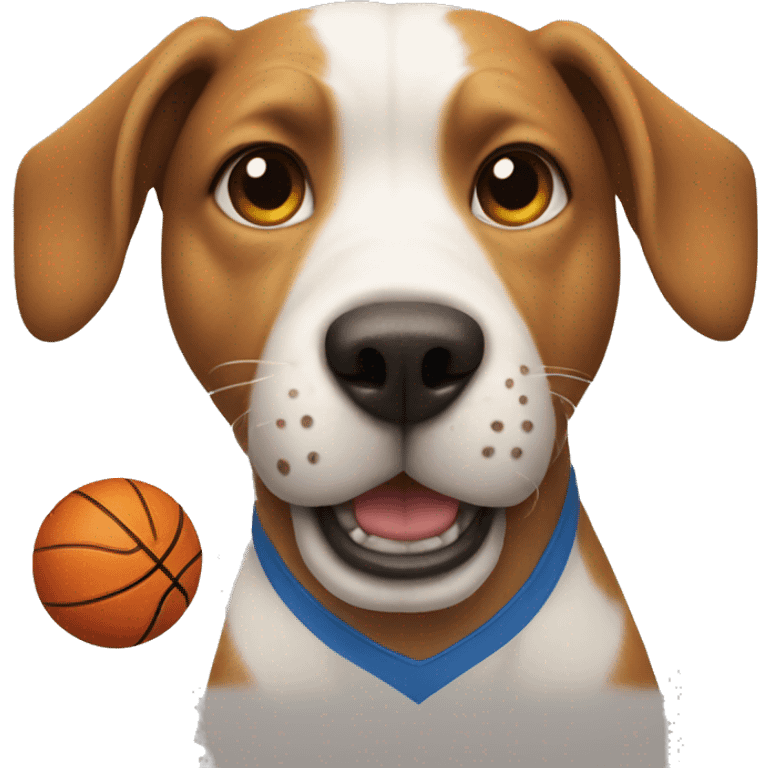 dog playing basketball emoji