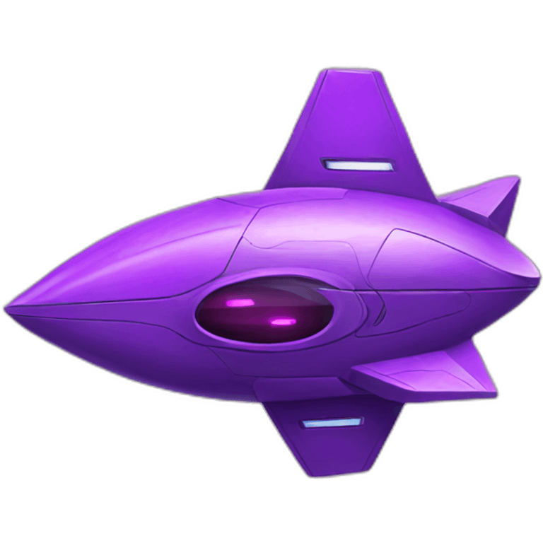 a purple fox in a spaceship emoji