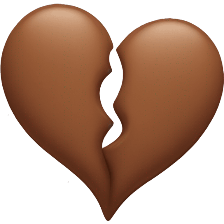 brown pastel heart two halves emoji