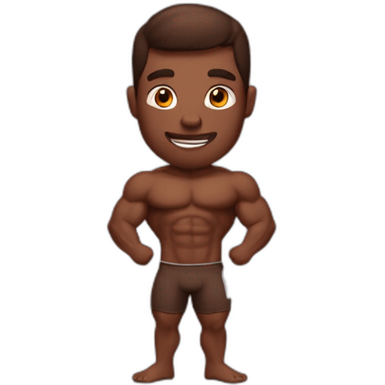 Muscular man with chocolate smoothie  emoji