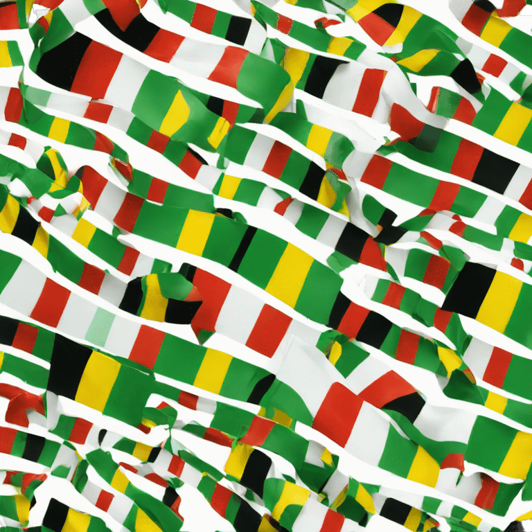 Flag black green red white yellow emoji