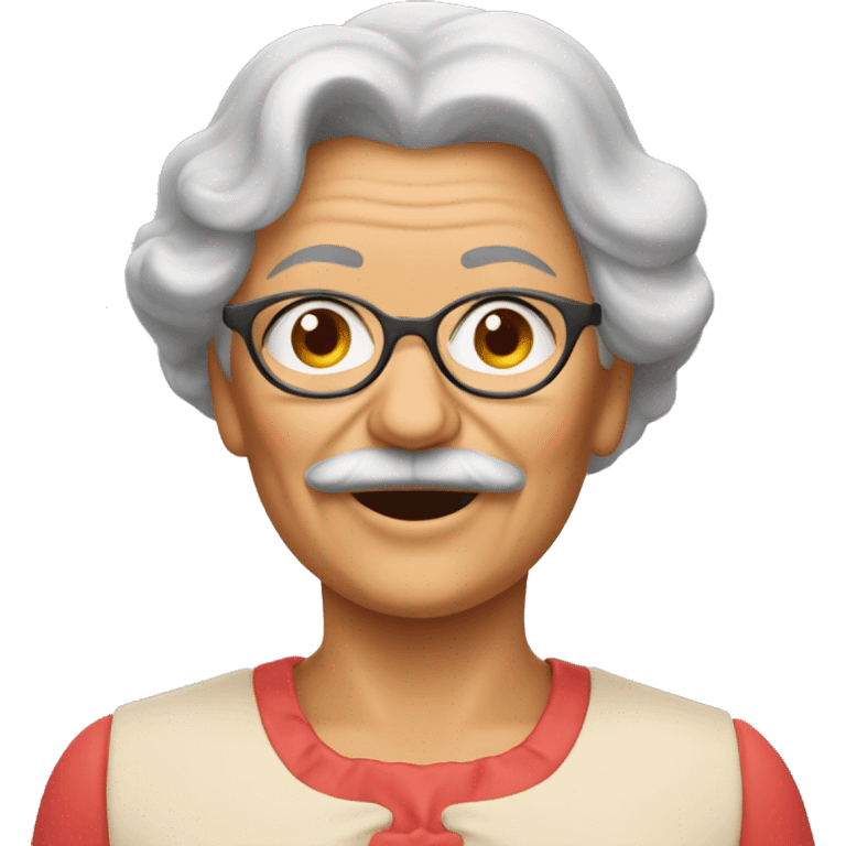 mustachioed grandmother who eats tomatoes  emoji