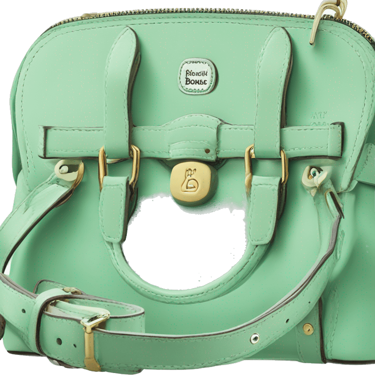 Realistic mint green domed Dooney and Bourke satchel hand bag. emoji