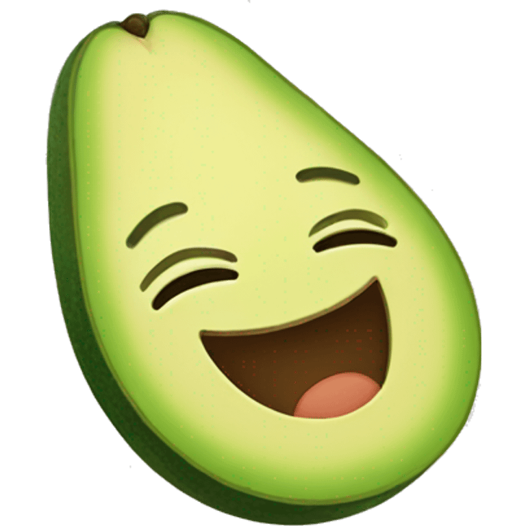 Avocado with smile emoji