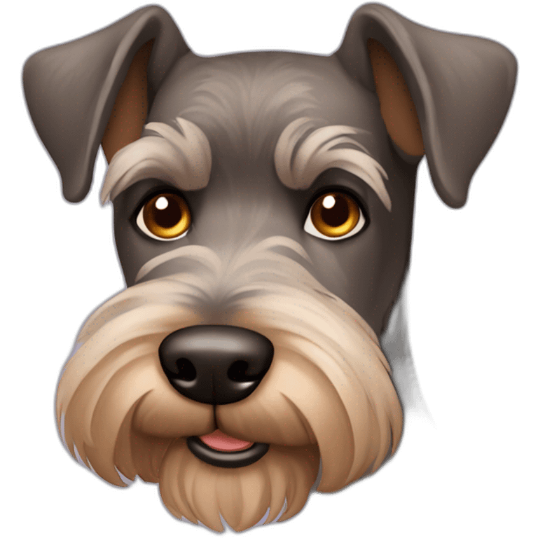 Brown schnauzer with brown eyes emoji