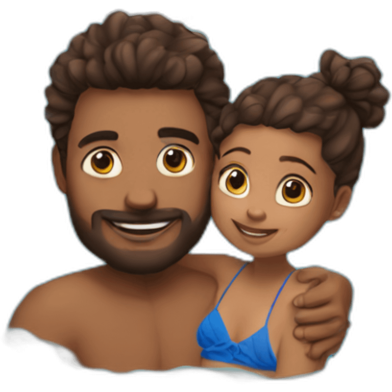 Me and my daughter in the pool emoji