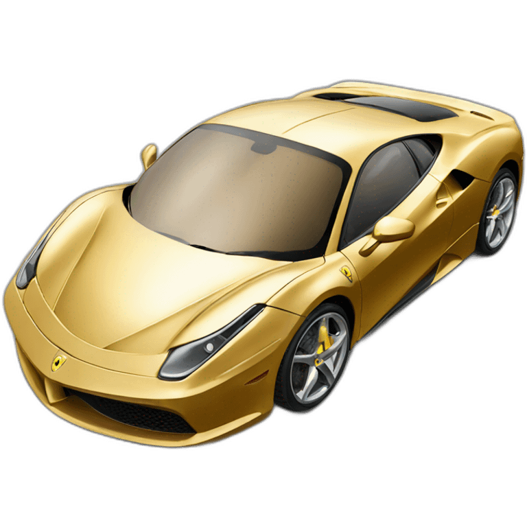 Gold ferrari with bugatti emoji