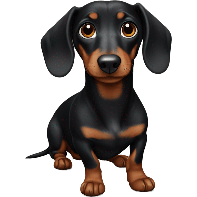 A black dachshund emoji