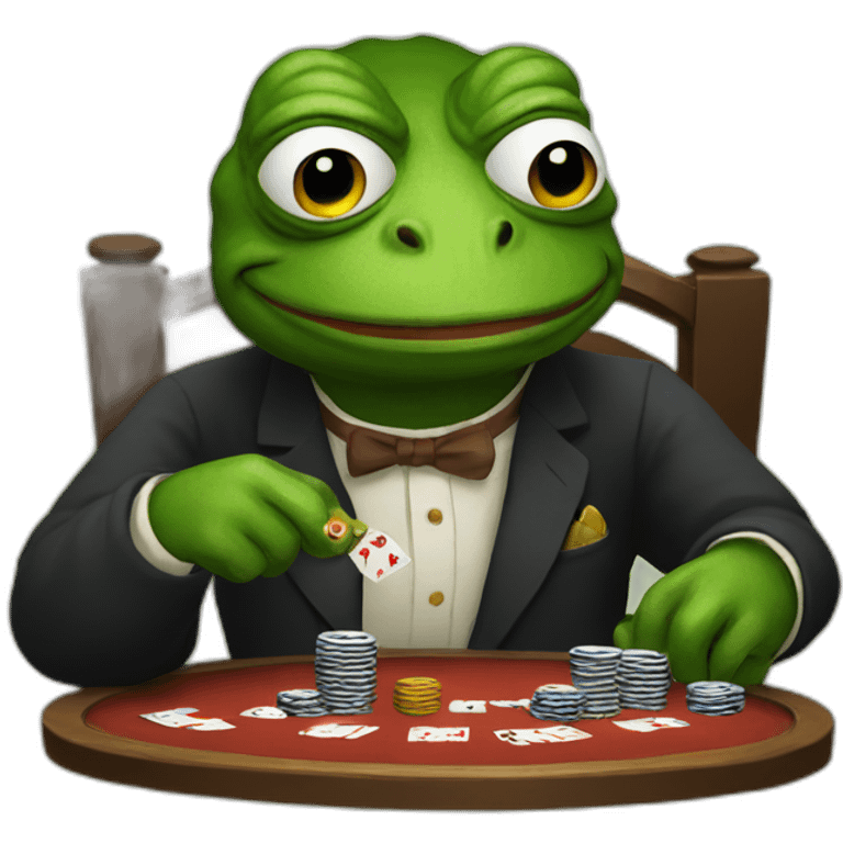 pepe playing poker emoji