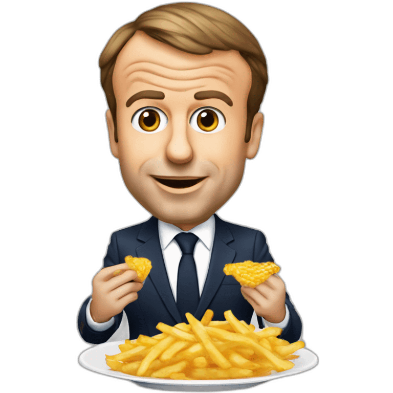 emmanuel macron qui mange des frites emoji