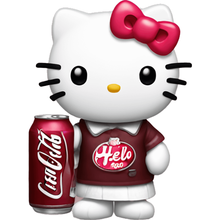 Hello kitty holding a Dr Pepper  emoji