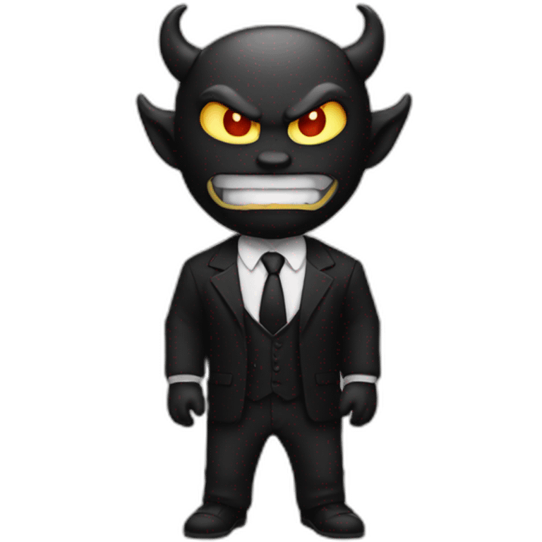 A demon in black suit emoji