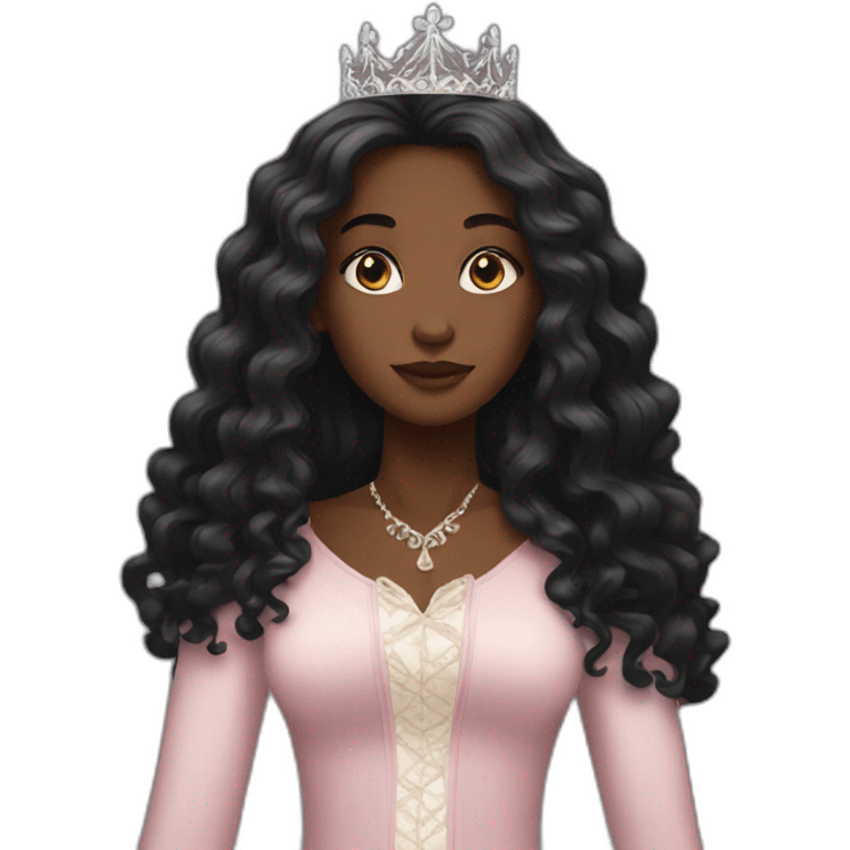 Black women with long hair princess emoji