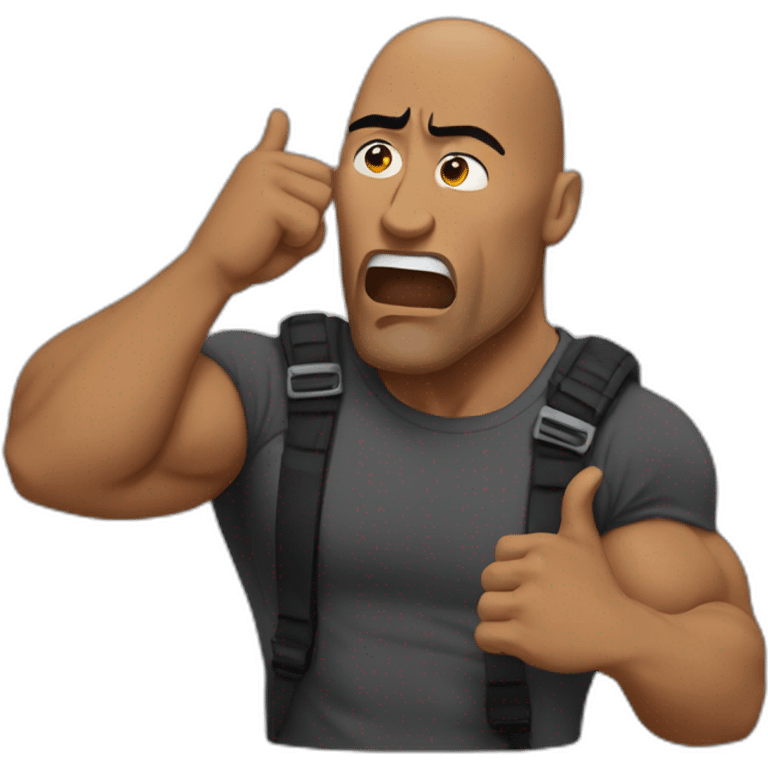 the rock telling someone to be quiet emoji