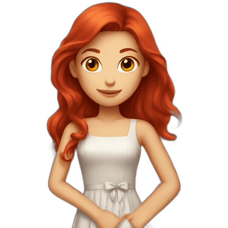 Girl with red hair, red dress  emoji