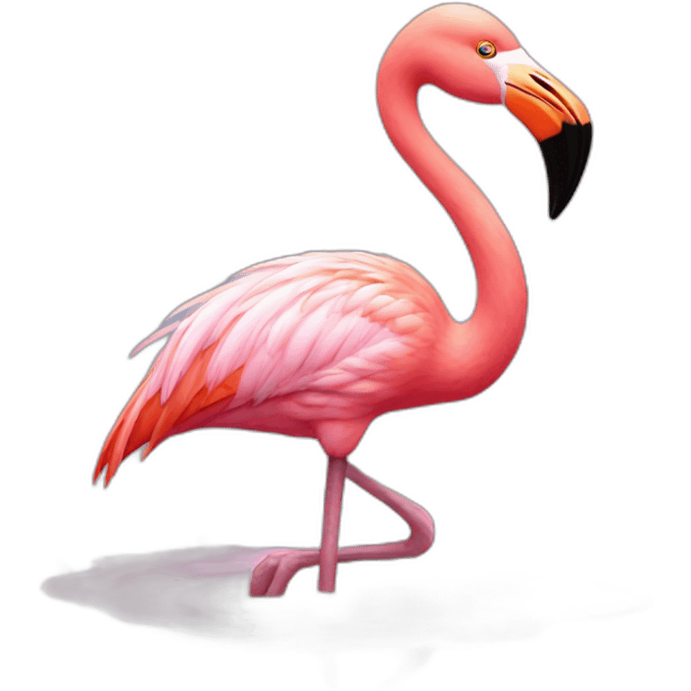 Flamingo drinking lire à baby emoji