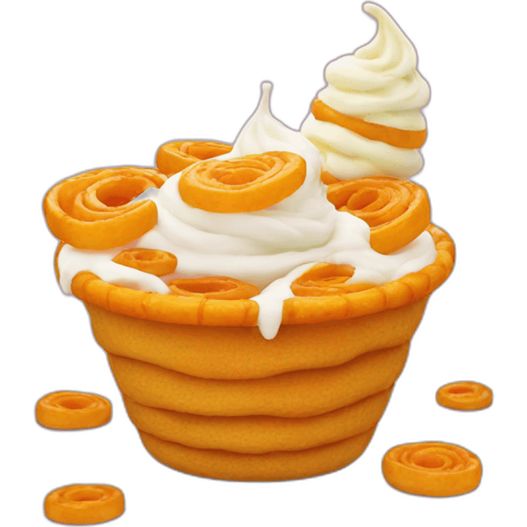 Jalebi with ice cream emoji