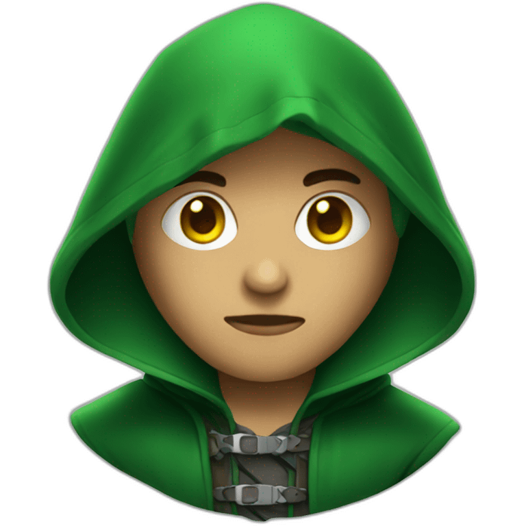 Green hooded assassin emoji