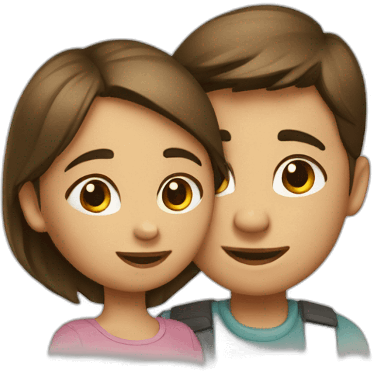 deux enfants une fille et un garçon emoji