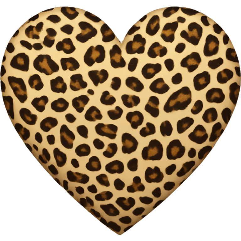 Heart with leopard pattern in the same shape as the regular heart emoji emoji