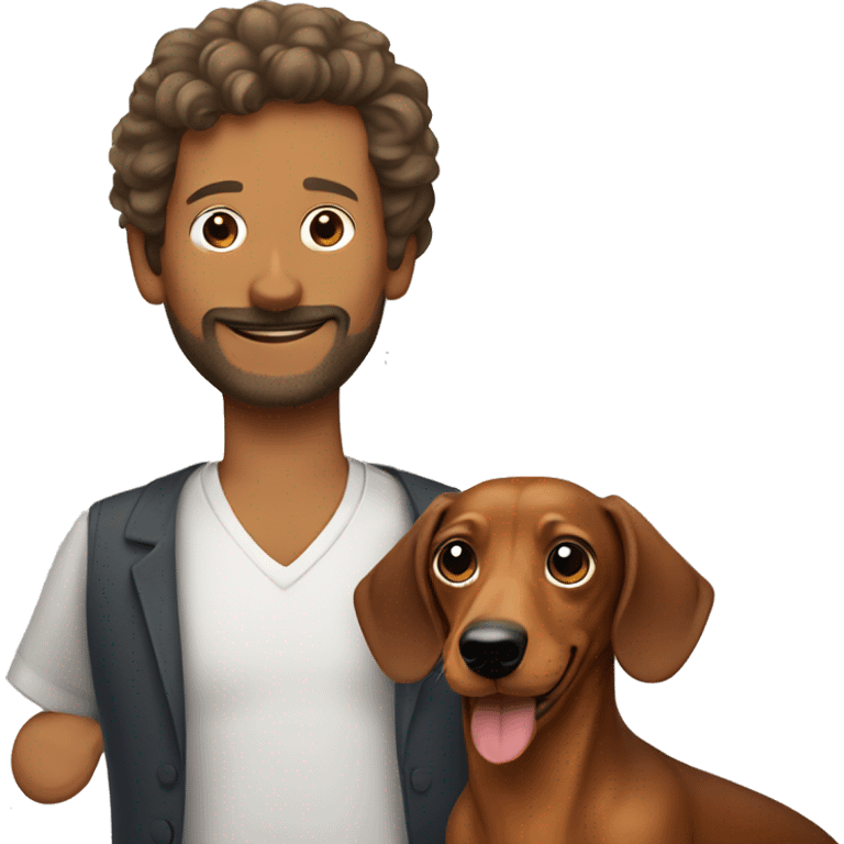 dachshund and man emoji