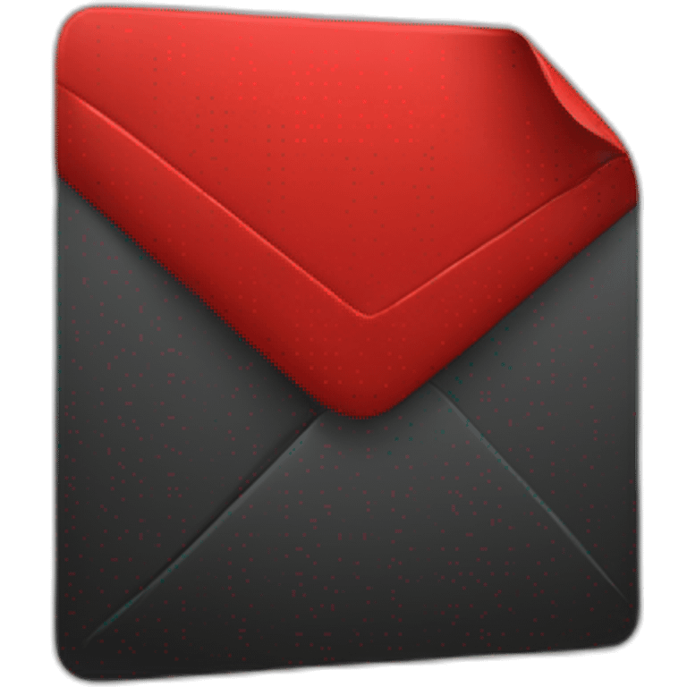 black bold red email emoji