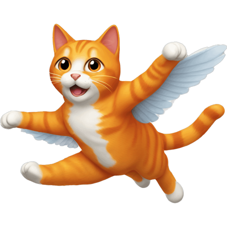 Orange cat flying  emoji