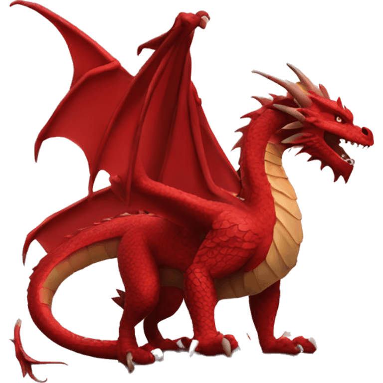 Red dragon with mountains  emoji