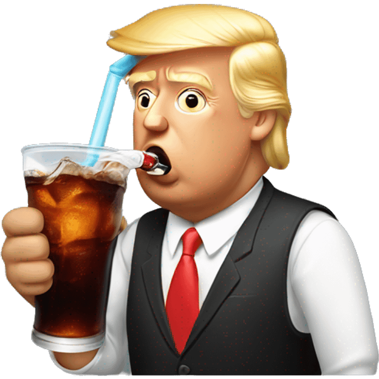 Donald trump drinking a cola emoji